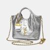 Black Argyle Basket Single Shoulder Handbag - High-End Retro Soft Leather Crossbody Bag for Women