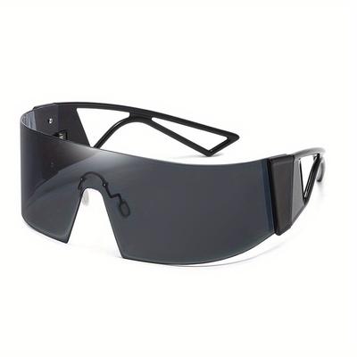 Nicht polarisierte randlose Sonnenbrille Damen Herren Stilvolle Punkbrille Y2k Eyelasses Markendesigner Einteiliger Rahmen Täglich Stilvolle Accessoires