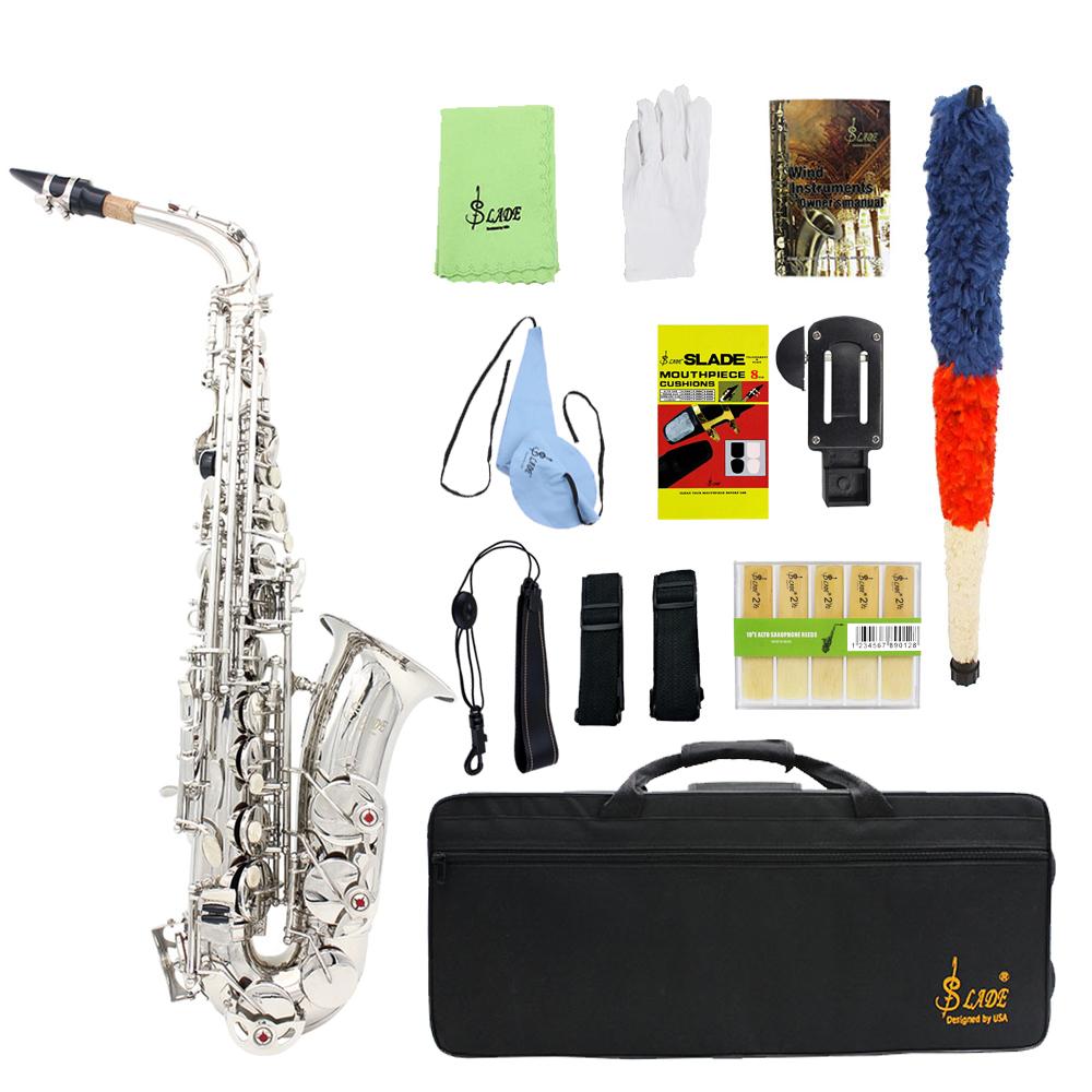 SLADE Eb Alto Saxophone Brass Body Saxophone Set Professional Woodwind Instruments With Case Reed Kit Sax for Beginner