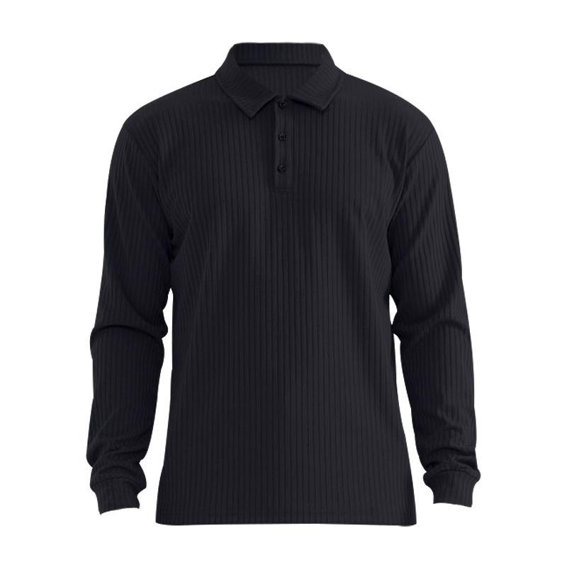 Autumn Men's Long-sleeved T-shirt Anti-stripe Loose Lapel Long-sleeved Polo Shirt Men's Tops