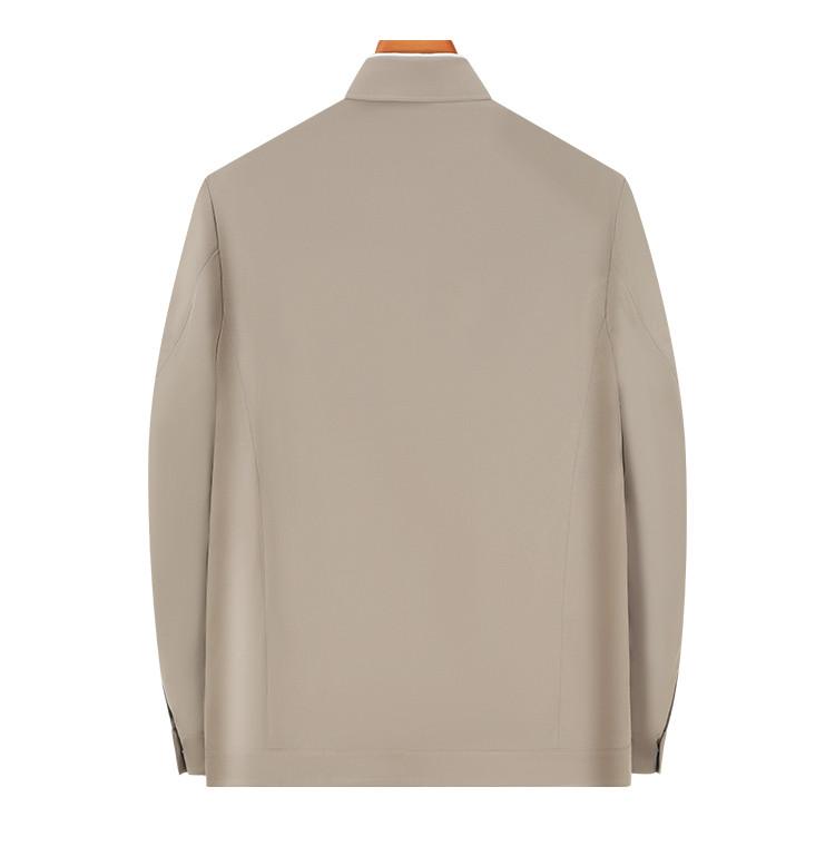 High End Business Executive Jacket with Mulberry Silk and Nylon Stretch, Men's and Middle-aged Solid Color Spring Top Jacket