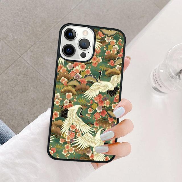 Japanese Cranes Art Coque Shell For iPhone 17 Air 15 16 14 13 12 Pro Max 11 Pro Max Plus Phone Case Cover
