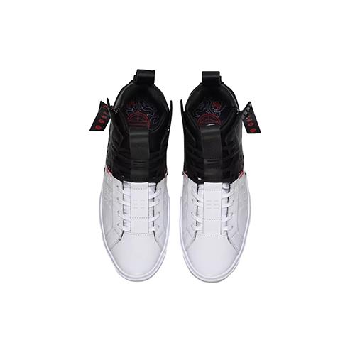 Li Ning Chinese Style Retrospective Series Non Slip Lightweight High Top Skateboard Shoes Men's Smoke Ink AGCN311-1
