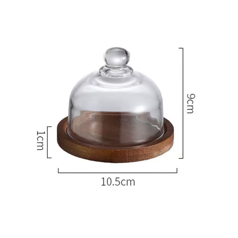 Bamboo Mini Dessert Display Stand with Dome Cover