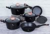 10-piece granite pot set BERLINGER HAUS BLACK ROSE BH-1645