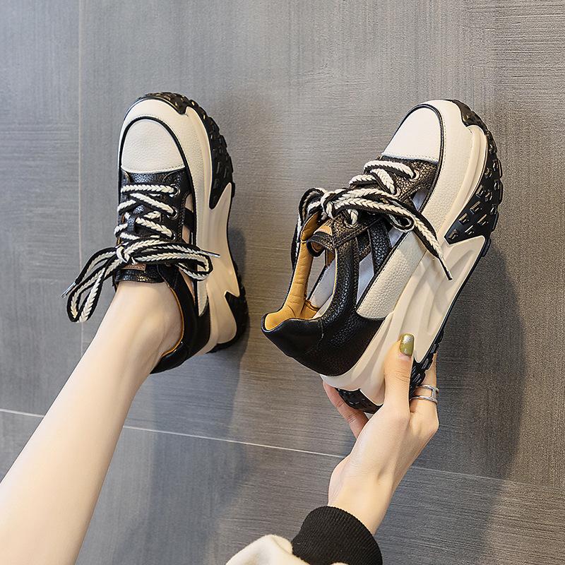 Inner height increase dad shoes women 2025 new Internet celebrity high-top shoes versatile small sports casual shoes platform women's shoes