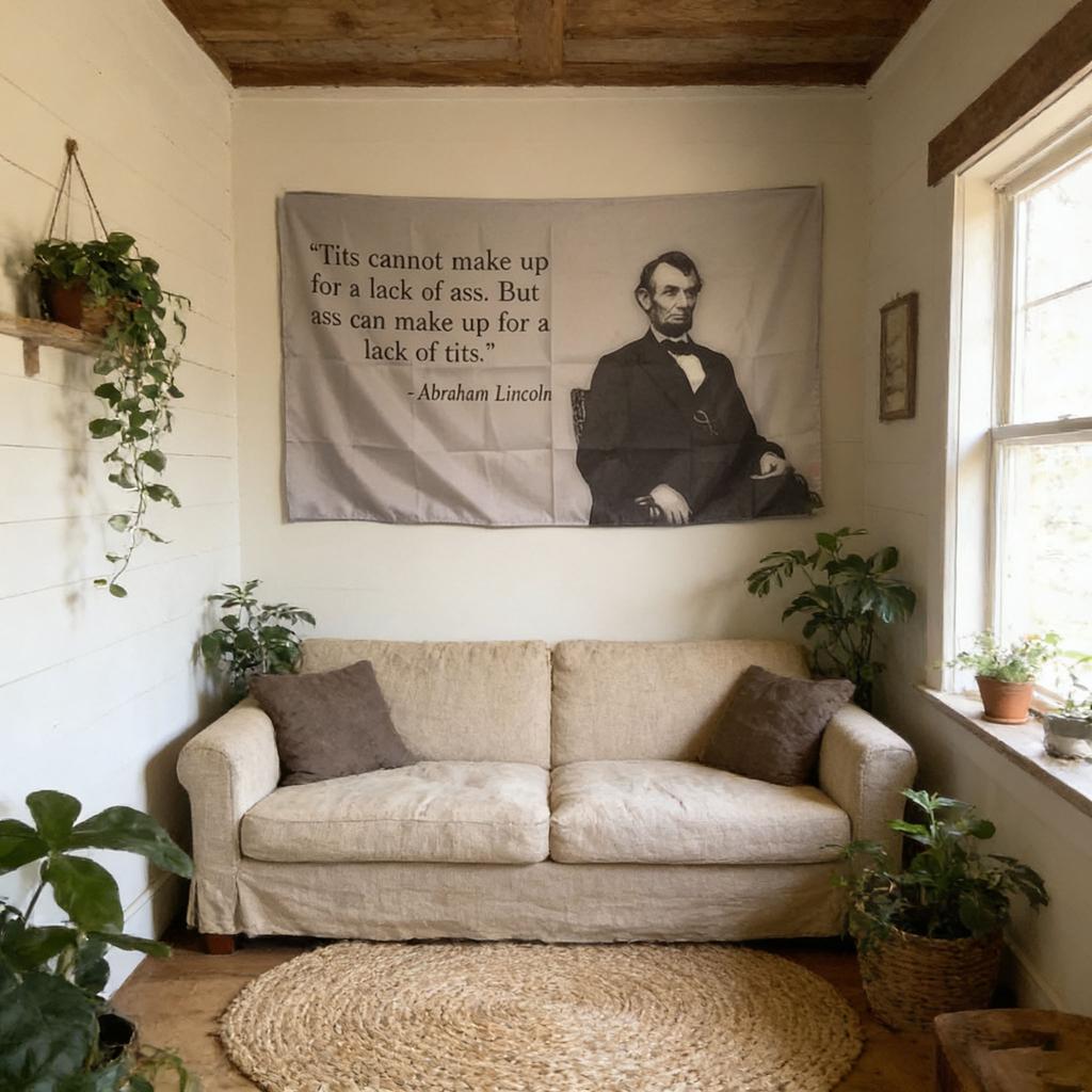 Lincoln Quotes Stair Banner Tapestry, Honest Abe Funny Poster Flag, For Man Cave Dorm Decor & Outdoor Use, Ideal Giftforhim&Her