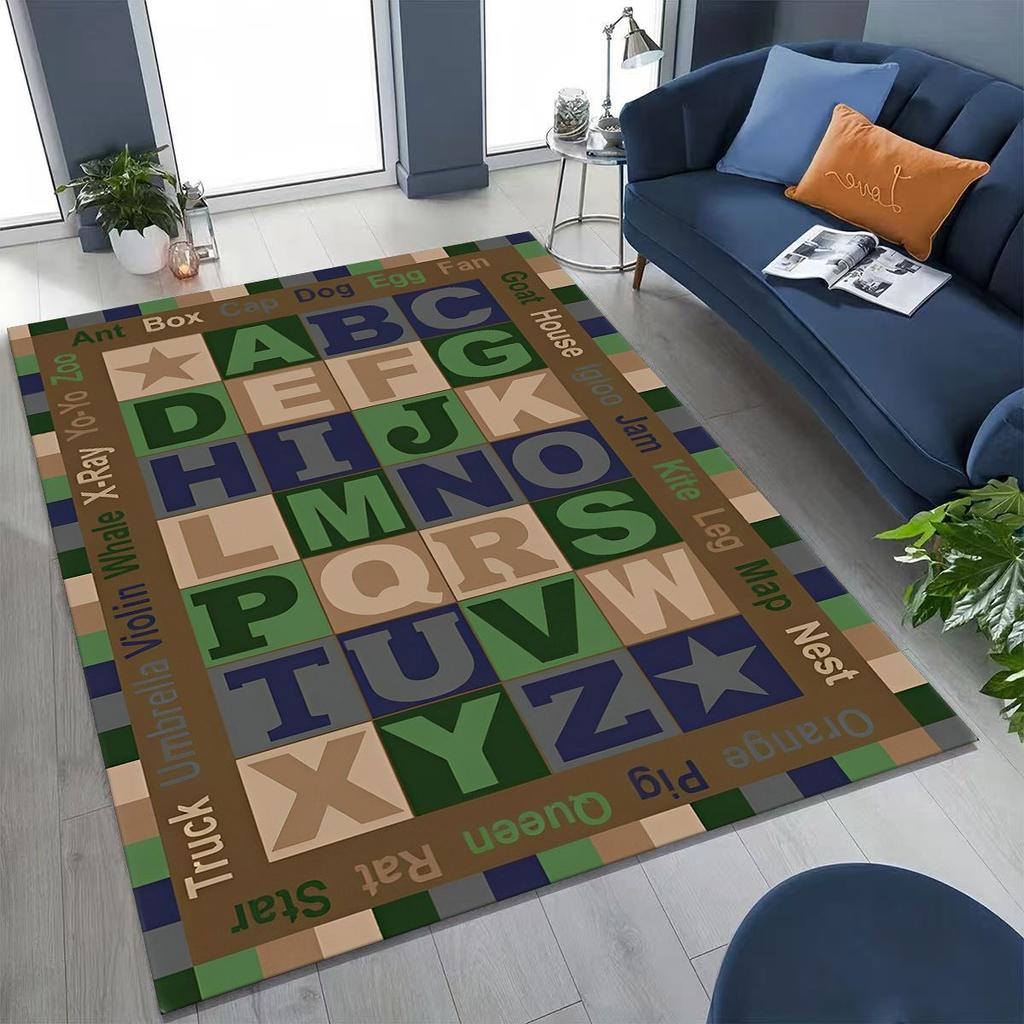 ABC Animal Alphabet Cartoon Early Educatio Children Crawling Playroom Rug for Bedroom Living Room Sofa Doormat Decor,Non-slip