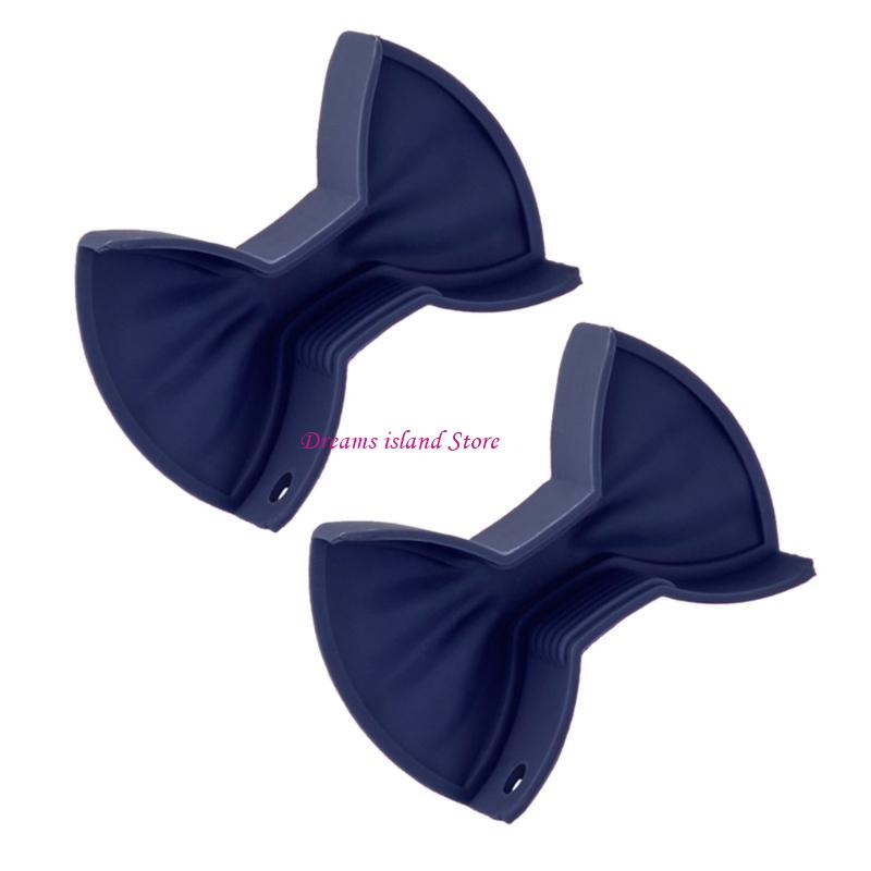 2 Pack Convenient Silicone Finger Protector Oven Gloves Silicone Bowknot Clip Heat Insulation Clip for Kitchen Safety HX6C