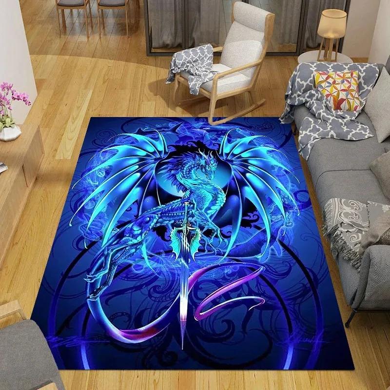 Red Chinese Dragon Carpet Living Room Large Floor Mat Anti-slip Coffee Tables Sofa Area Decoraion Foot Mats Door Rug for Home
