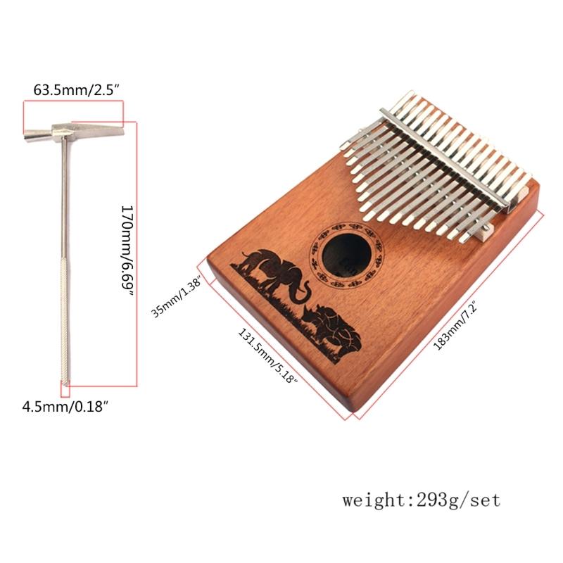 Kalimba 17 Keys Thumb Piano with Study Instruction & Tune Hammer Wood Finger Piano for Kids Adult Beginners Professional