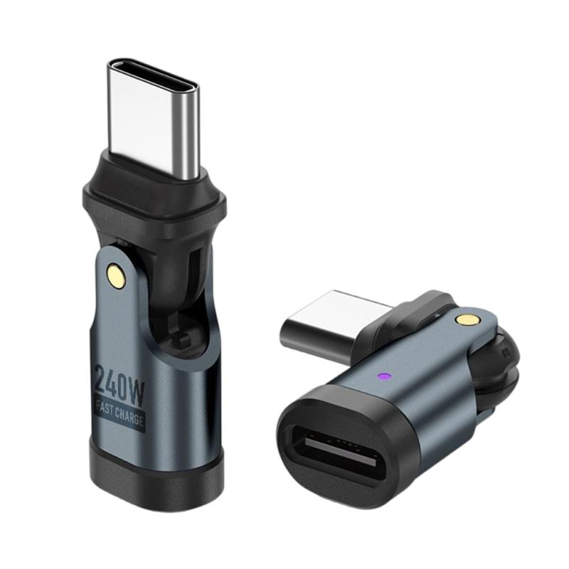 Προσαρμογέας USB C σε C 180° Περιστρεφόμενος PD 240W Γρήγορη Φόρτιση 480Mbps Συμβατός για Τηλέφωνο, Φορητό Υπολογιστή, Tablet Γρήγορη Τροφοδοσία Συσκευών