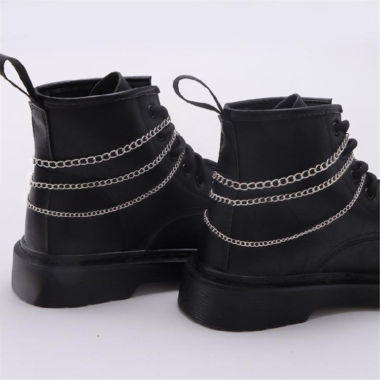 Popular Skull Shoe Chain Metal Shoe Decoration Metallic Chain Link for Footwear Styles Multilayer Motorcycle Boots Chain