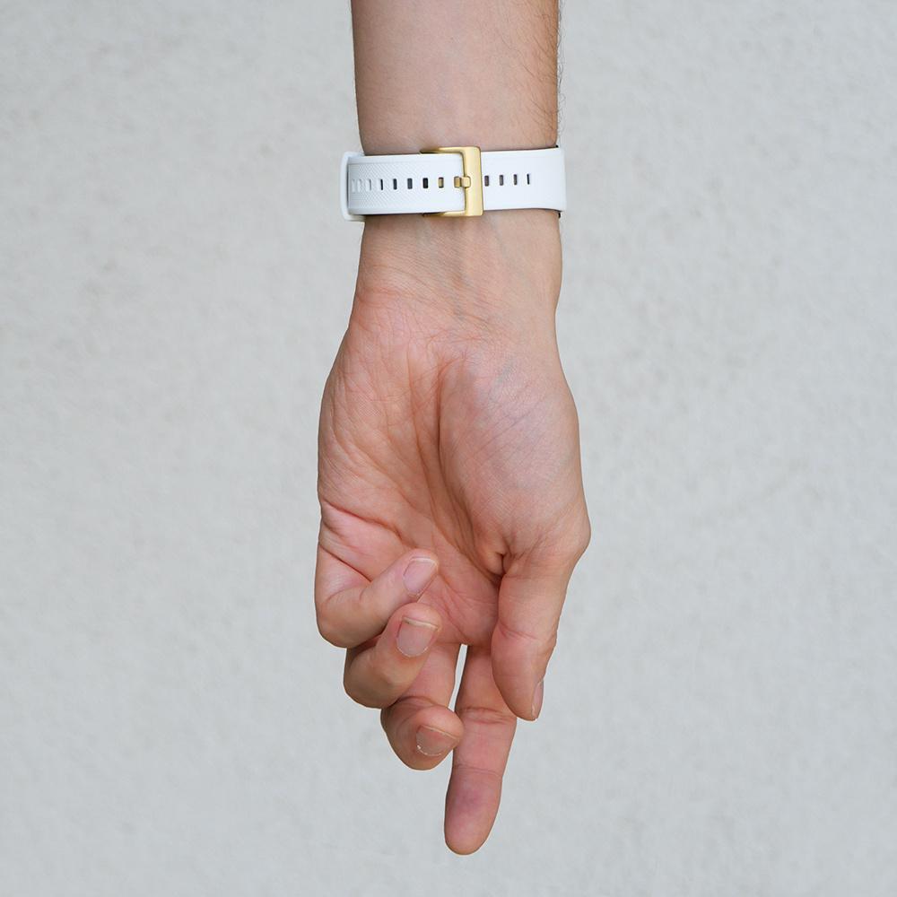 ERBORD Universal Silicone Strap 20mm, Dual Color, White / Black / Gold Buckle