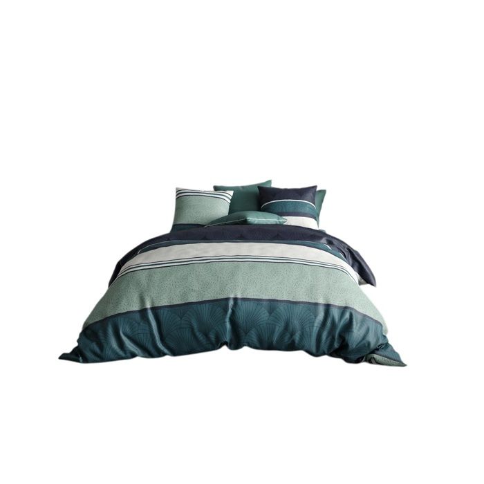 Housse de couette + 2 taies - Atika - 260 x 240 cm - Coton doux - Design contemporain