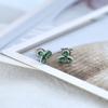 Turquoise 925 Silver Ear Needle Green Zircon vintage emerald Heart/Flower Pendant Hoop Earrings Fashion party Jewelry