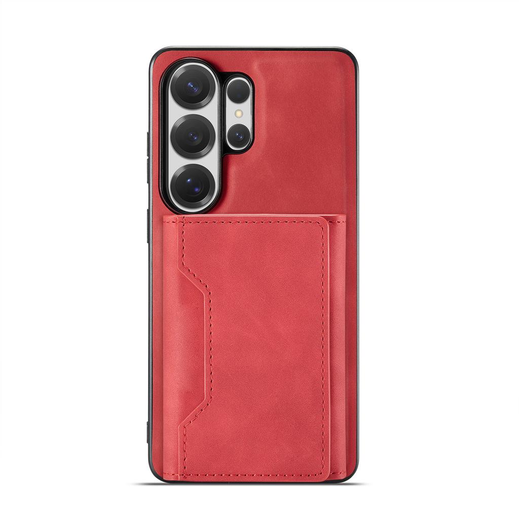 Phone Case Magnetic Detachable Wallet Card Holder Stand Cover Fit for Samsung S26 Series Red S26 Ultra