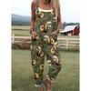 Womens Sleeveless Jumpsuit With Vintage Print Loose Fit Streetwear Style 2026