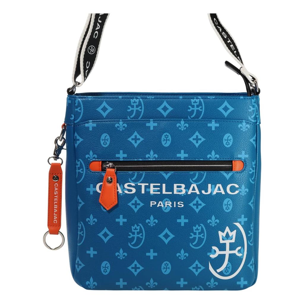 Castelbajac Casual Vertical Shoulder Bag with Strap and Key Large Sasha Print Black Men's Ring, All-Over (048123) [01]