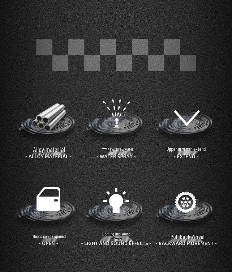 Alloy Concrete & Fire Water Pump Truck Model Toy with Spray Function