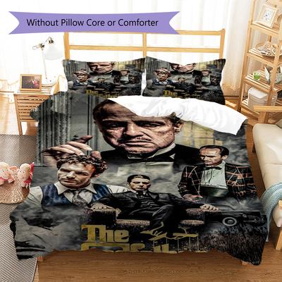 The Godfather Pattern Bedding Quilt Set Quilt Cover Pillowcase Home Decoration Gift (1 * Duvet Cover + 2 * Pillowcase, Without Core)