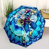 "Stained Glass Fantasy: A Magical Adventure Umbrella, Portable 3 Fold Compact Umbrella for Men & Women,S238