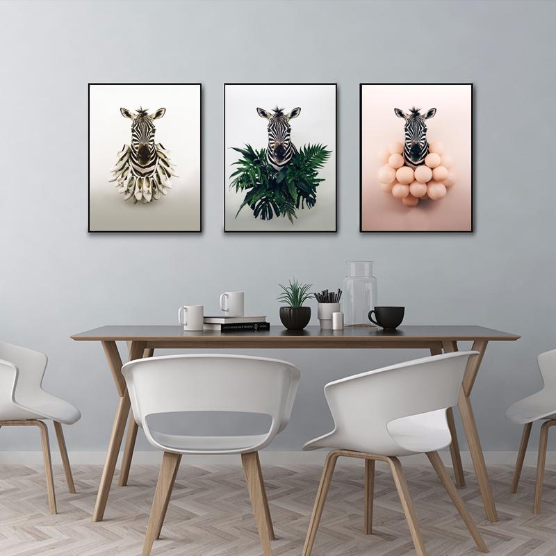 Creative Animal Zebra Balloon Plant Shoes Nordic Posters And Prints Wall Art Abstract Canvas Painting Pictures Kids Room Decor