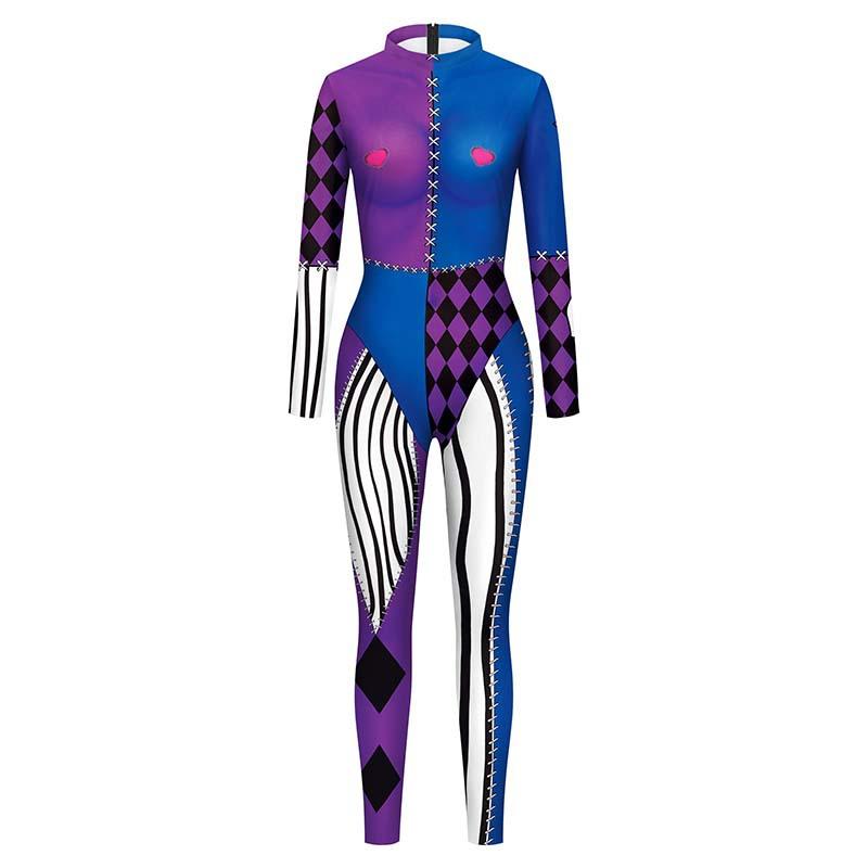 Cosplay Kostým Dámský Klaun Kombinéza Jumpsuit Halloween Sexy 3D Tištěný Sváteční Karneval Zentai Body Dámský Cosplay Outfit