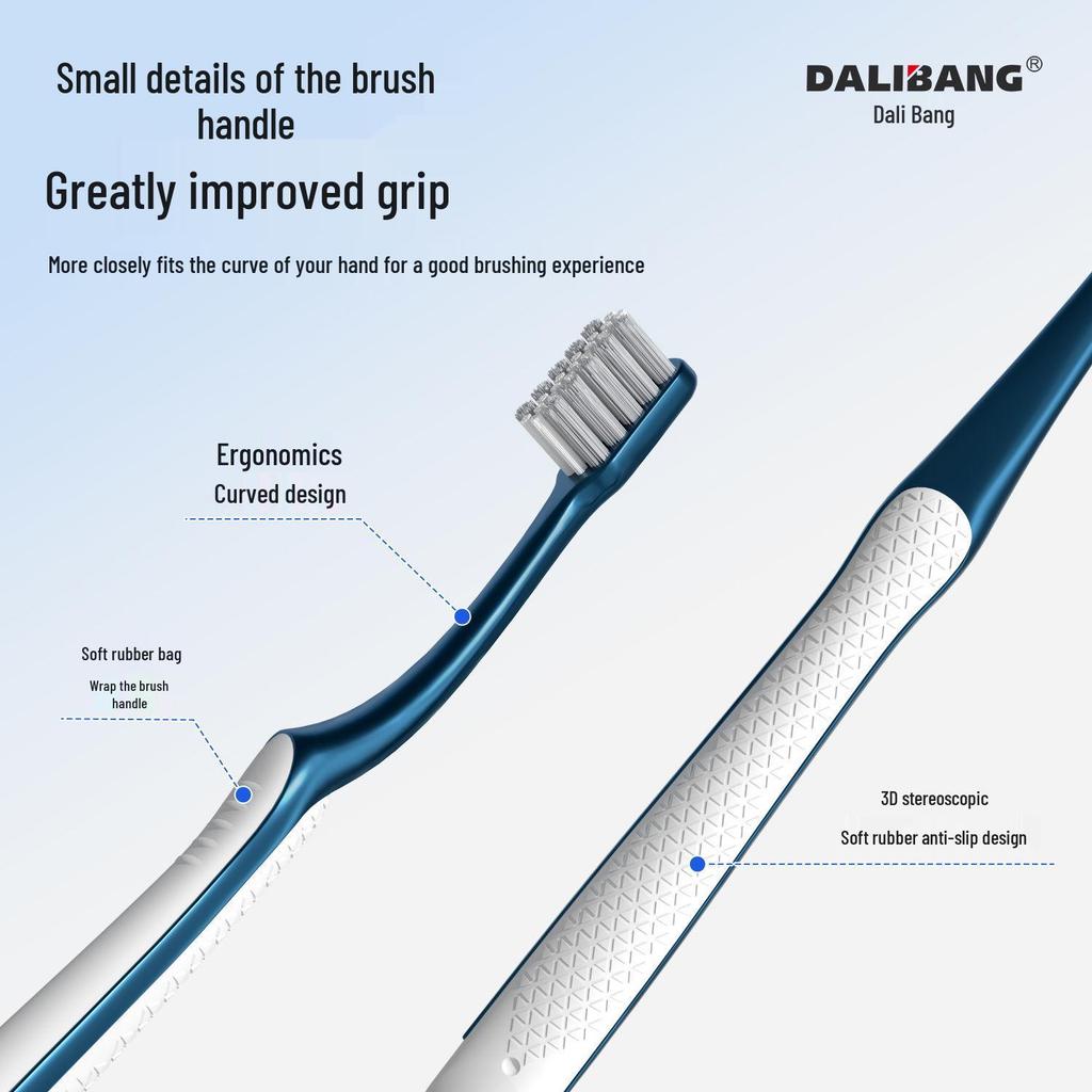 Men's Medium Hard Travel Toothbrush - Adult Oral Cleaning Brush, Single Pack