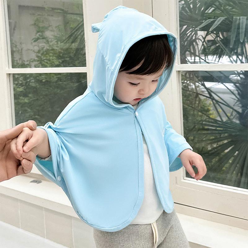  Summer Uv-Protective Ice Silk Stylish Hooded Cape For Boys And Girls Versatile Sun Protection Jacket