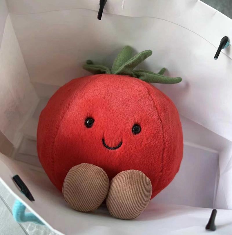 Latest Simulation 17cm Fruits Plush Pillow Soft Stuffed Plush Toy Down Cotton Stuffed Tomato Plush Decor Kids Gift