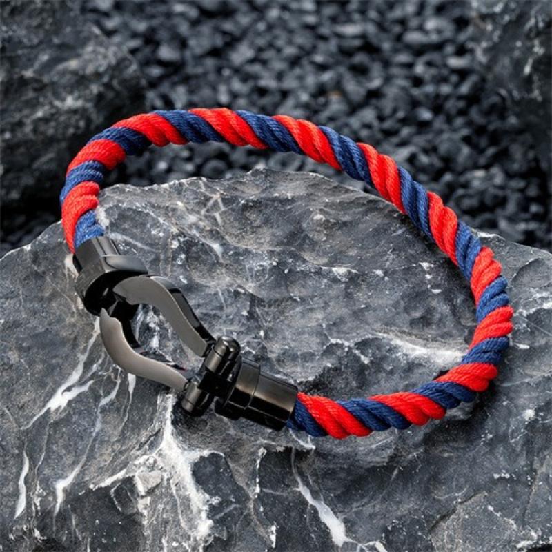 Boucle de Fer à Cheval Fred Européenne et Américaine Corde en Nylon Corde à Main Hommes Femmes Couple Mode Décontracté Tendance Couleur 2026