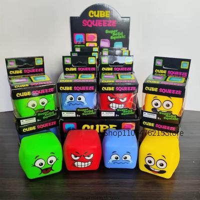 Kostka Zabawka do Ściskania Śmieszna Minka Emoji Squishy Fidget Toy Super Solidna do Ściskania Kostka Ściskająca na StresPrezent na złagodzenie stresu