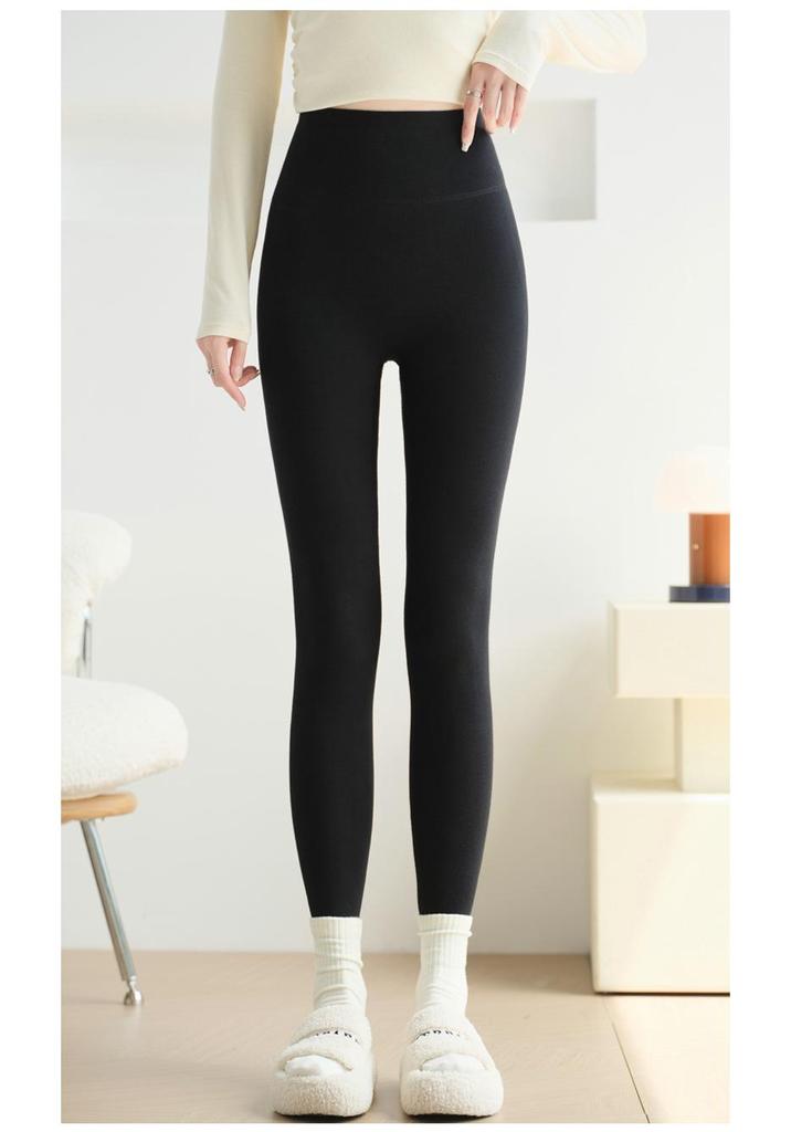 Women's Thermal High Waist Ribbed Tummy Control Slimming Base Layer Pants with Velvet, Winter 2025.