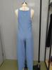 2025 European & American Women's Retro Casual Solid Color Overalls