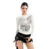 260g Minimalist Print Design Cropped Women's Autumn T-shirt