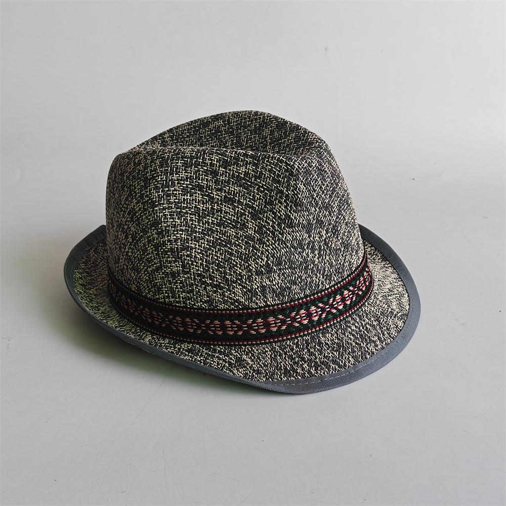 

Classic Panama Summer Straw Hat Short Brim Trilby Flat Hat for Men Women Homburg Church Jazz Hat Party and Dance Hall Venues 56-58cm