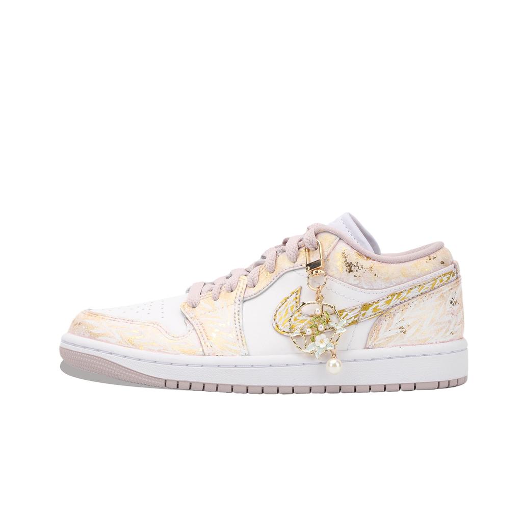 Jordan Air Jordan 1 Moonbathed, Aphrodite's Kiss Cushioning Slip Resistant Low Top Vintage Basketball Shoes Unisex DC0774-606(Team1390)