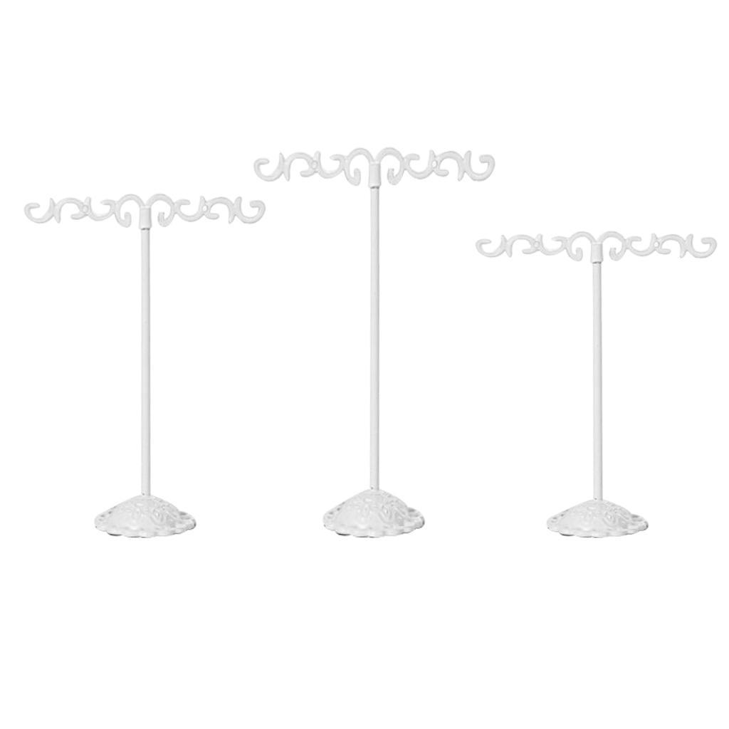 3x Iron T Bar Earring Necklace Jewelry Display Stand Rack
