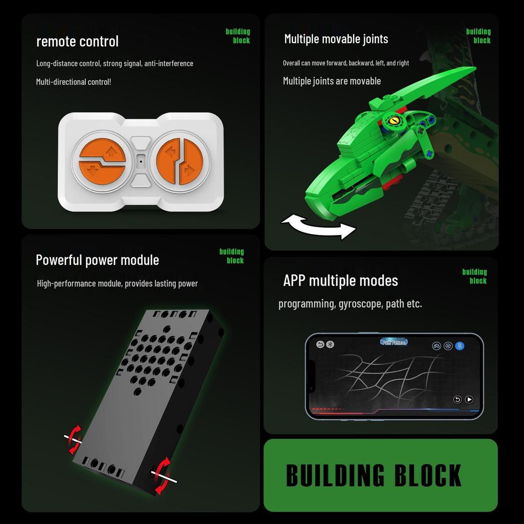 2024 5-in-1 Variable Dinosaur Mecha Building Kit: Mechanical Tyrannosaurus Rex Educational Toy