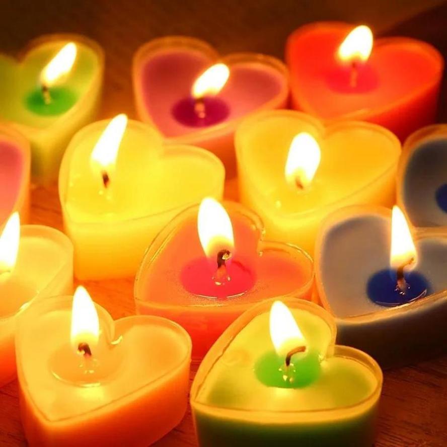 9 Pcs Creative Heart-shaped Candles/set Romantic Birthday Candles Lover Candles Dinner Proposal Scene Candles