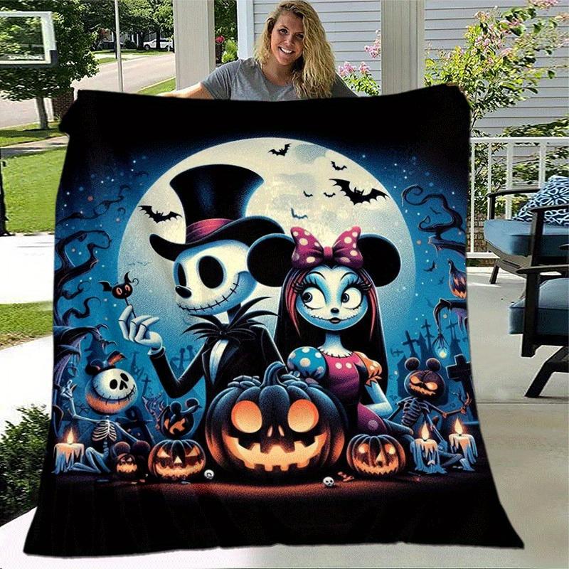 1pc Halloween Jack Printing Blanket - Soft, All-Season Throw for Office Blanket,Personalized Gift with Adorable Cartoon Design