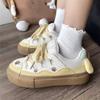 Bread Shoes Women's Spring and Autumn Platform Milk Yellow Niche Design Student Versatile Skateboard Shoes Cute Pudding Dog Shoes