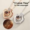Necklace Pendant Projection Letter Necklace100 Languages "I Love You" Necklace Jewelry For Lover/Girlfriend Cute Accessories 1PC