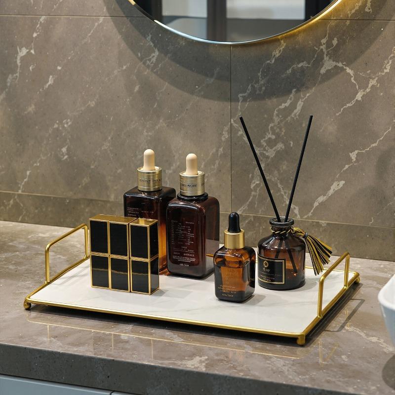 Badezimmer-Aufbewahrungsregal ohne Bohren, Badezimmer-Desktop, Aufbewahrungsregal für Kosmetik- und Hautpflegeprodukte, Ablage-Wunder