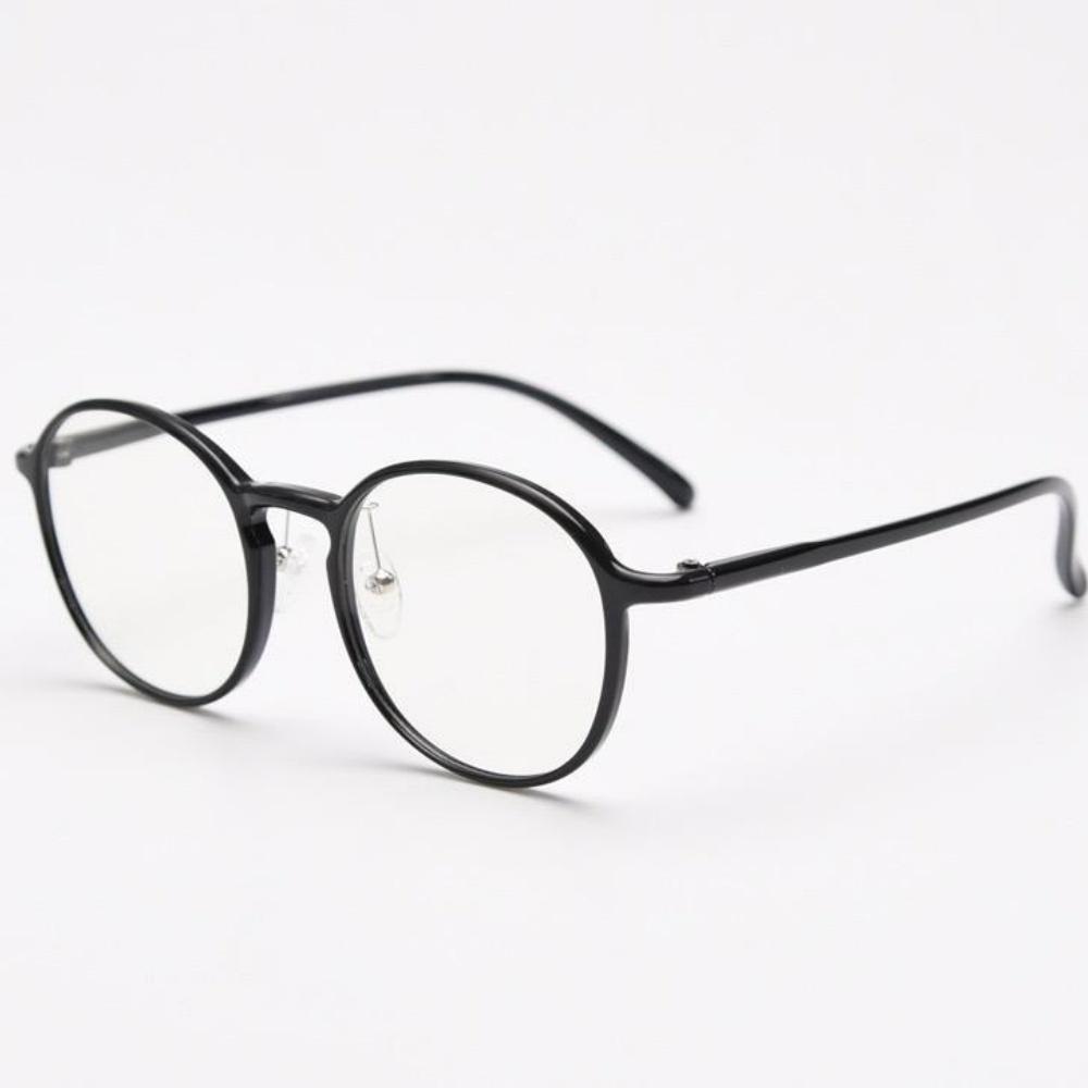Retro Ultralight Round Glasses Frame for Men Korean Fashion Optical Glasses for Women Clear Lens Leopard Black Female