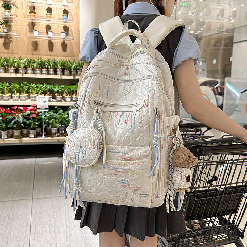 Schoolbag Schoolbag Female High School Student Class Commuter Bag Trendy Cool Ins Backpack Junior High School Girl Cute Travel Shoulders
