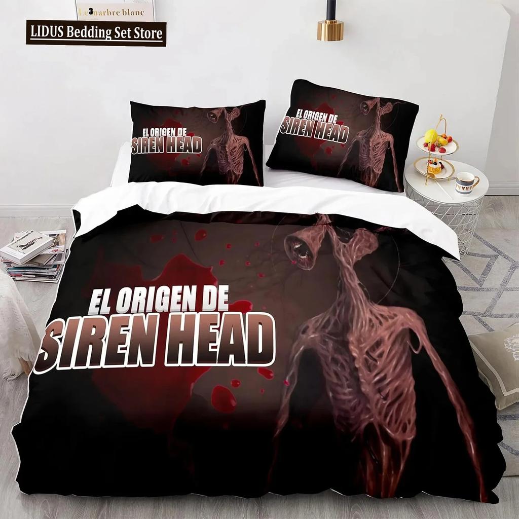 Siren Head Sängkläder Set Enkel Twin Full Queen King Size Siren Head Sängset Aldult Pojkar Sovrum Påslakanset 3D-tryck 200x200