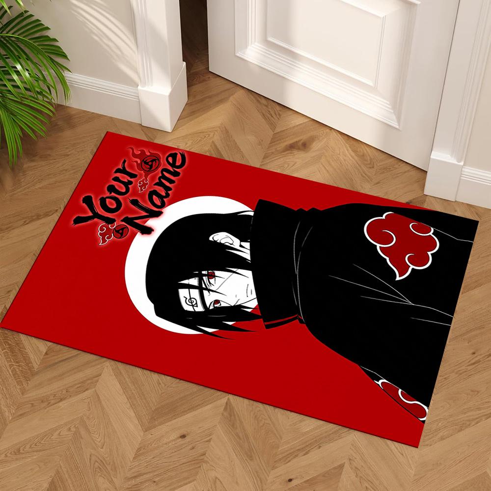 Naruto Character Customize Your Name Floor Rug Office Rug Design for Dining Room Bedrooms Playrooms Dormitory Anti-slip Rug Office Home Decor