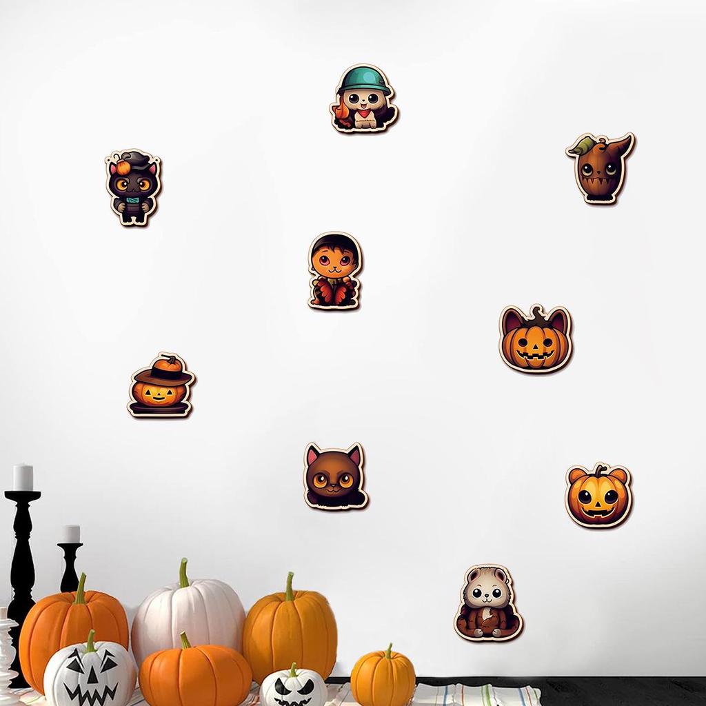 Creative Halloween Glow-in-the-Dark Wall Stickers: Fluorescent Decals for Children's Room Decor